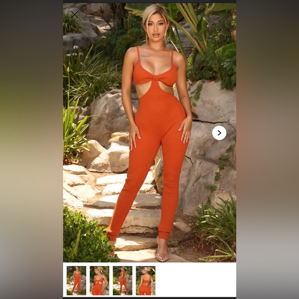 Courtney Sculpt Cut Out Jumpsuit - Rust